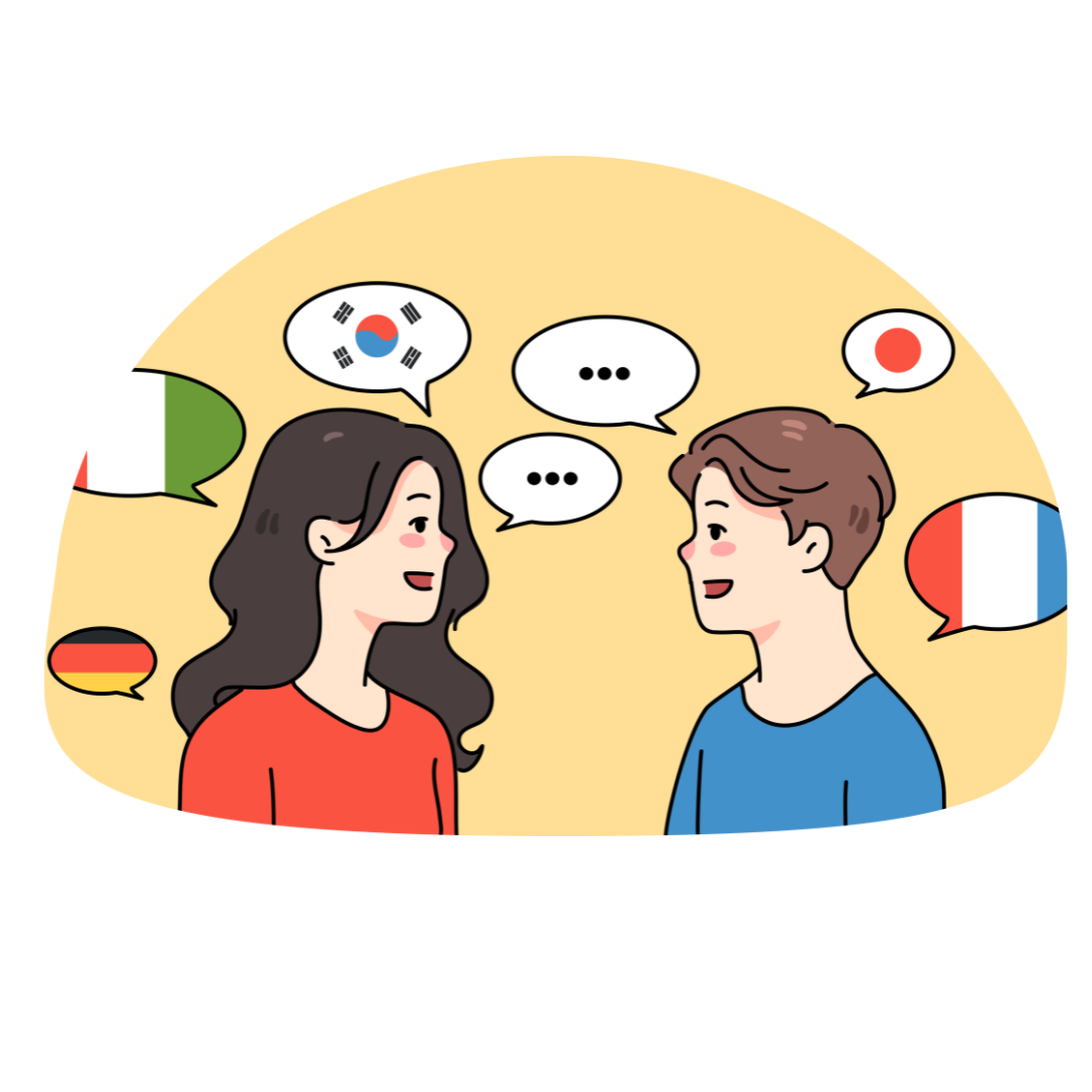 image depicting people talking in different languages image depicting people talking in different languages